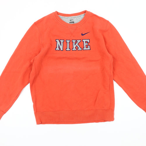 Nike Boys Orange Logo Sweatshirt XL Pullover Casual