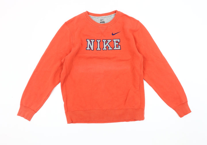 Nike Boys Orange Logo Sweatshirt XL Pullover Casual