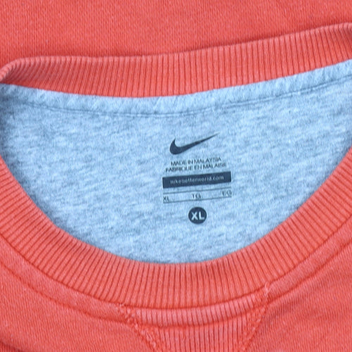Nike Boys Orange Logo Sweatshirt XL Pullover Casual