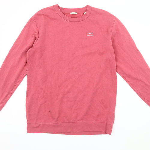 Jack Wills Unisex Adults Pink Pullover Sweatshirt - Size 12