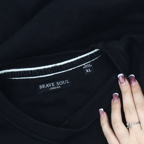 Brave Soul Men's Black XL Pullover Sweatshirt