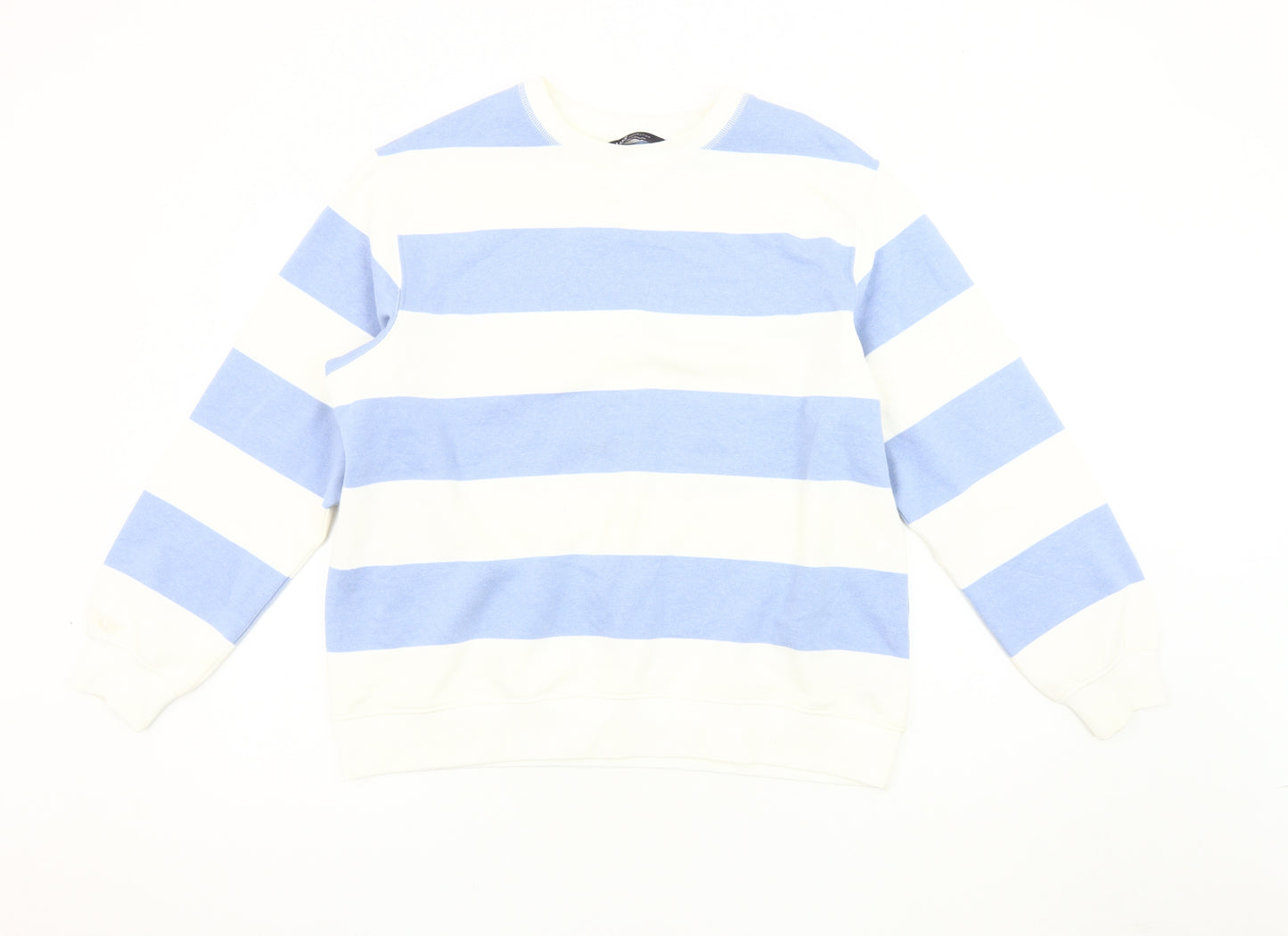Marks and Spencer Women's Blue & White Striped Sweatshirt