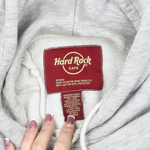 Hard Rock Cafe Grey Pullover Hoodie M Unisex Adults