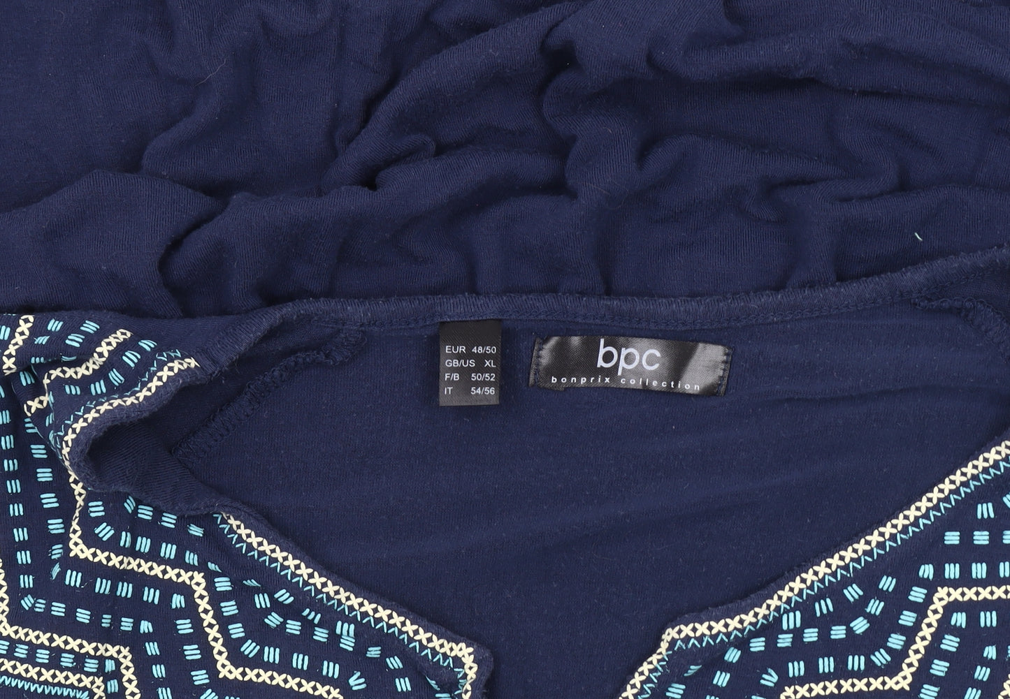 bpc Women's Blue XL Blouse with Embroidery, Casual