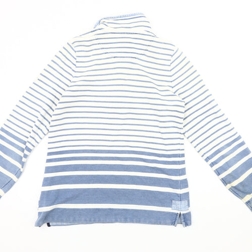 Joules Women's Blue Striped Henley Sweatshirt Size 12