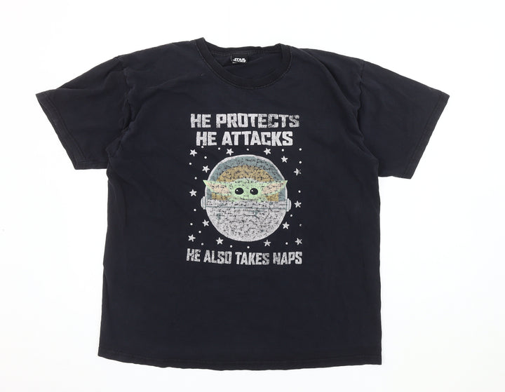 Star Wars Men's Black XL Pyjama Top Graphic Print