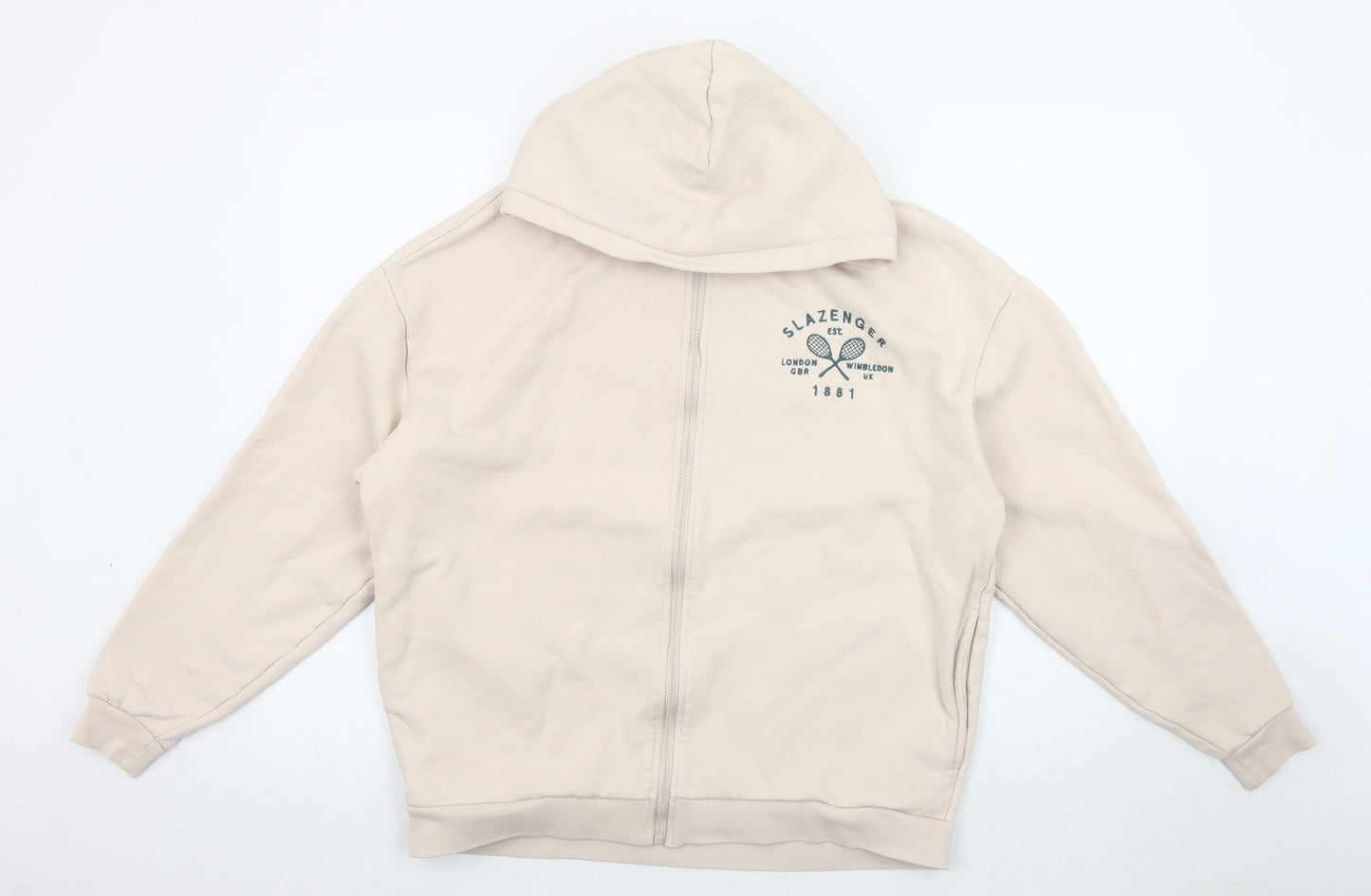 Slazenger Women's Beige Full-Zip Hooded Jacket