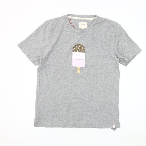 HYMN Grey Unisex T-Shirt, Graphic Crew Neck, Size L