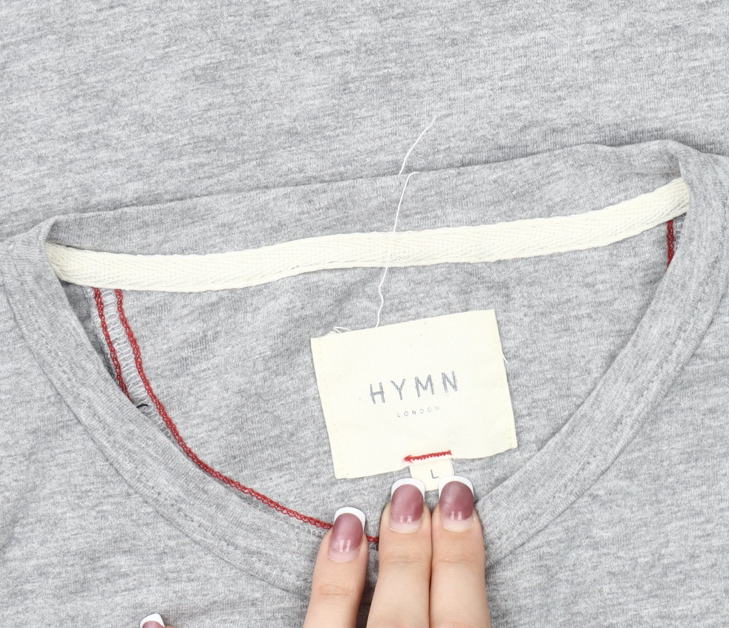 HYMN Grey Unisex T-Shirt, Graphic Crew Neck, Size L