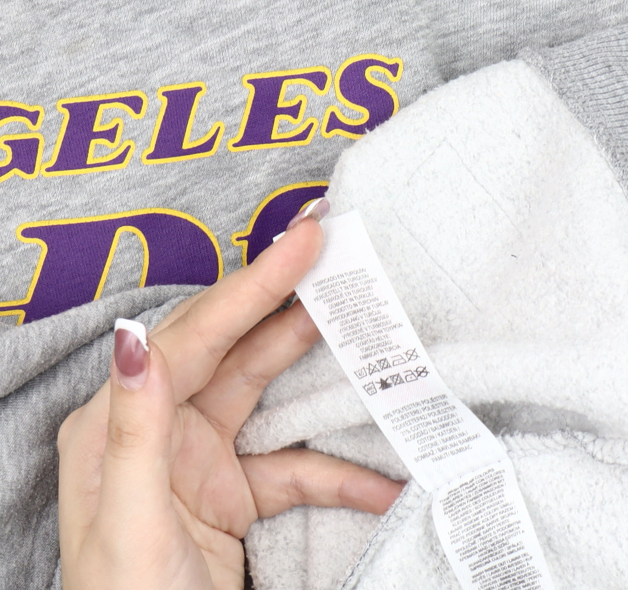 NBA Men's Grey Los Angeles Lakers Sweatshirt L