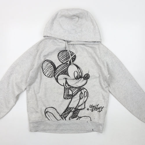 Disney Women's Grey Mickey Mouse Pullover Hoodie, XS