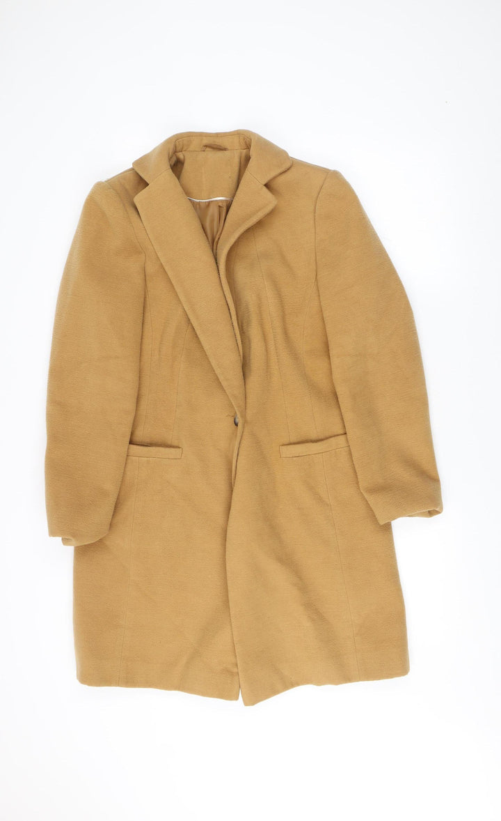 V by Very Women's Beige Size 12 Mid-Length Overcoat