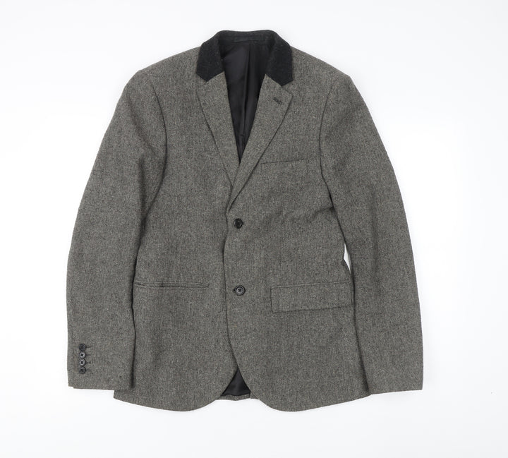 Topman Men's Grey Tweed Blazer, 36R Classic Jacket
