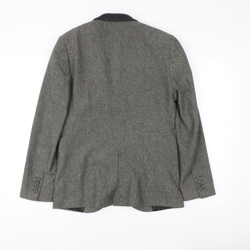 Topman Men's Grey Tweed Blazer, 36R Classic Jacket