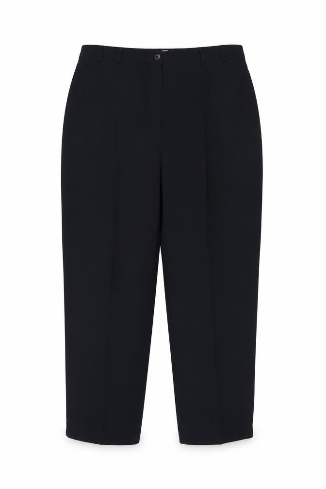 Front view of Bonmarché Women's Black Pleated Trousers, size 18