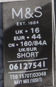 Marks and Spencer Women Black Striped Trousers Size 16