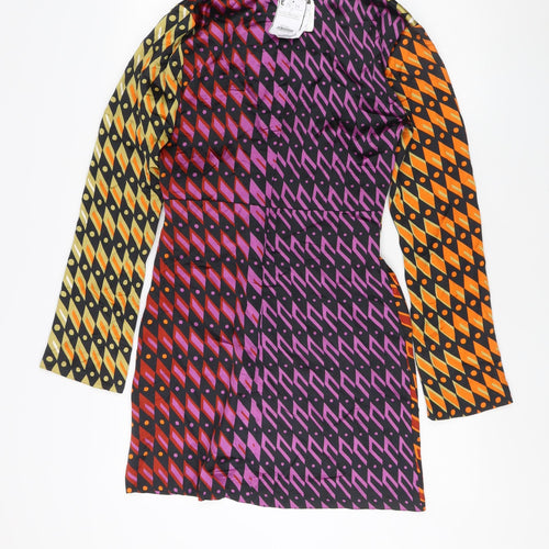 Zara Women's Multicoloured Geometric Party Shift Dress S