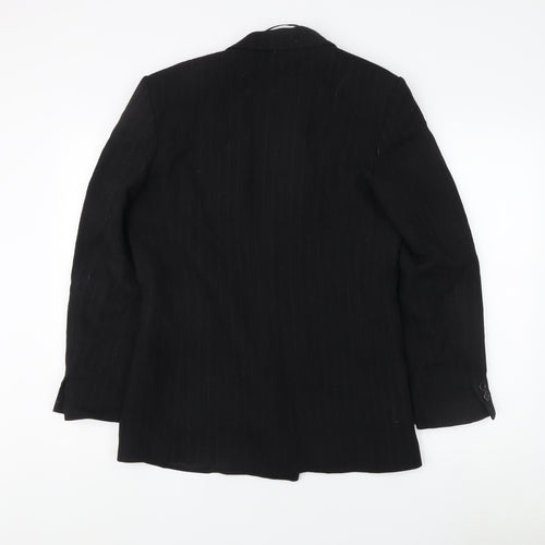 Zara Women's Black Pinstripe Double-Breasted Jacket Size 4