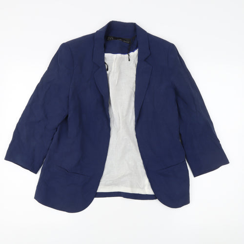 Zara Basic Women's Blue Blazer, Size S, Regular Fit