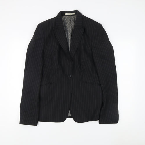 Cadenza Women's Black Pinstripe Suit Jacket, Size 16