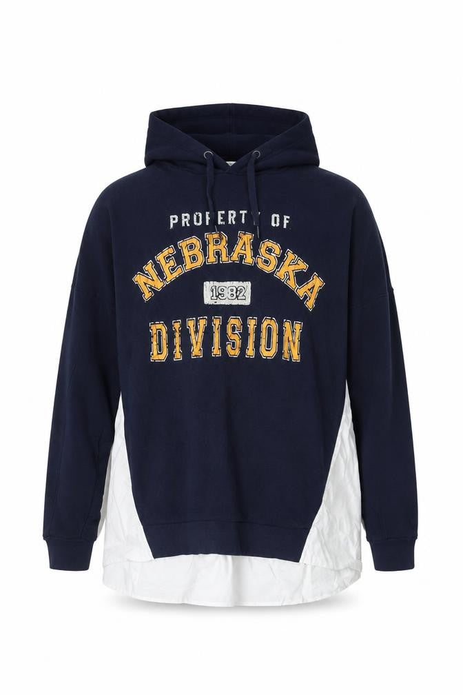 Front view of Next Men's XL Blue Pullover Hoodie - Logo Style