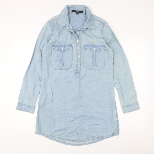 Select Women's Blue Button-Up Denim Shirt Size 10