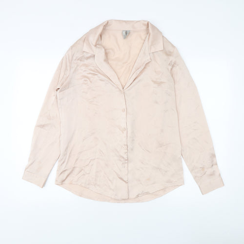 ASOS Women's Beige Blouse UK Size 8, Collared, Long Sleeve
