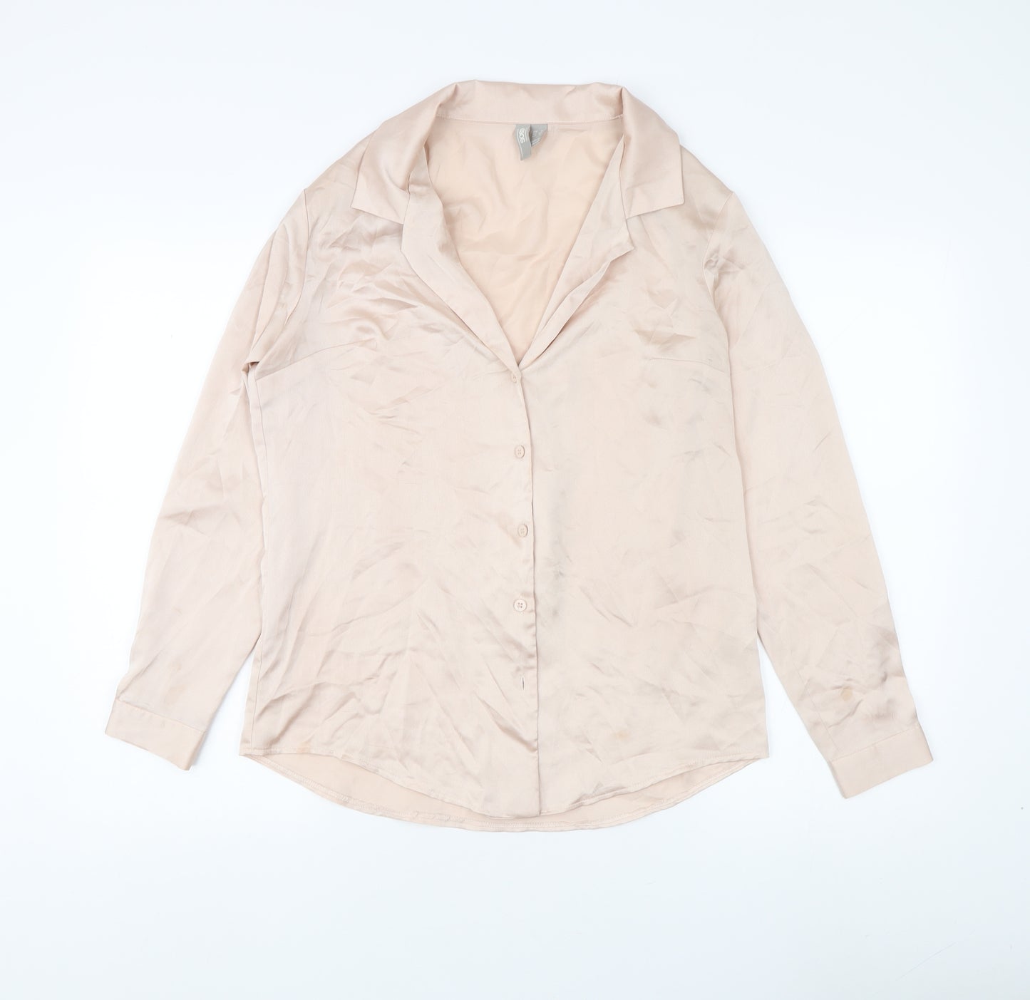 ASOS Women's Beige Blouse UK Size 8, Collared, Long Sleeve