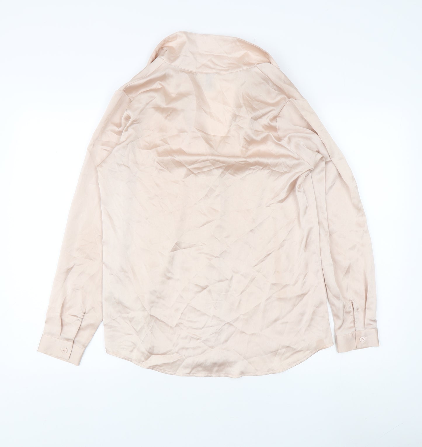 ASOS Women's Beige Blouse UK Size 8, Collared, Long Sleeve