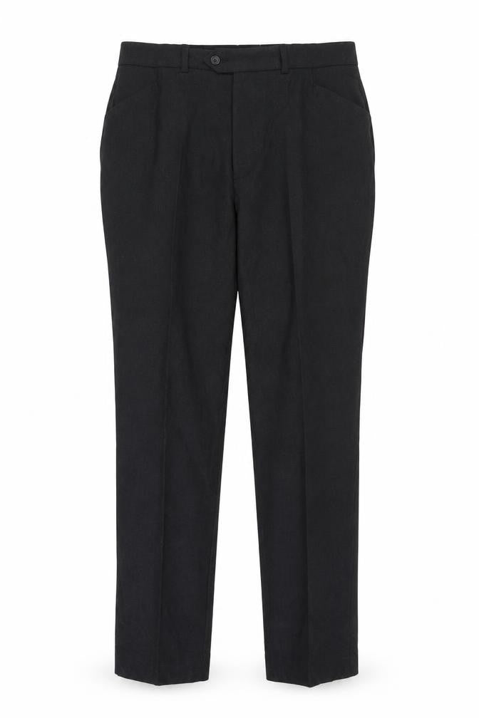 Front view of Linea Men's Black 40R Regular Trousers