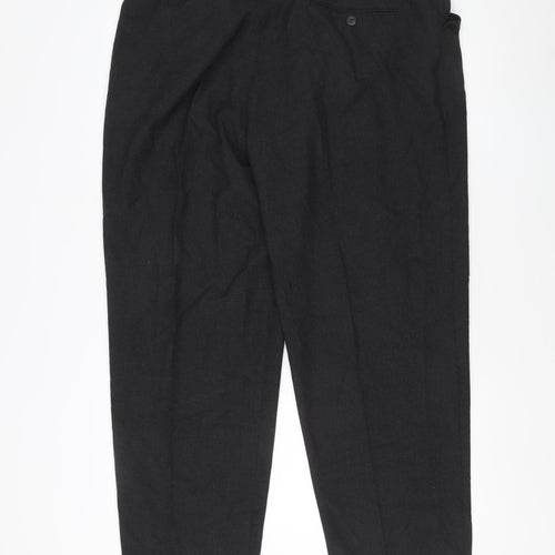 Linea Men's Black 40R Regular Trousers