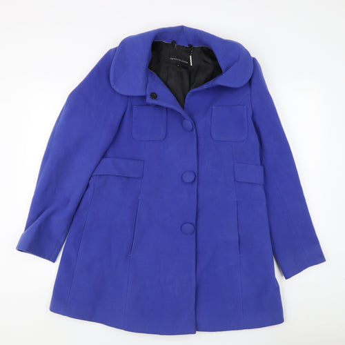 Marks & Spencer Women's Blue Mid-Length Coat, Size 14