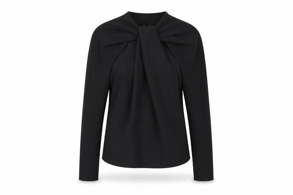 Front view of Zara Women's Black XS Long Sleeve Top