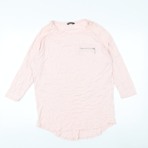 Select Women's Pink 3/4 Sleeve Boat Neck Top - Size 10