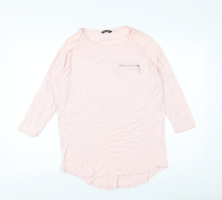 Select Women's Pink 3/4 Sleeve Boat Neck Top - Size 10