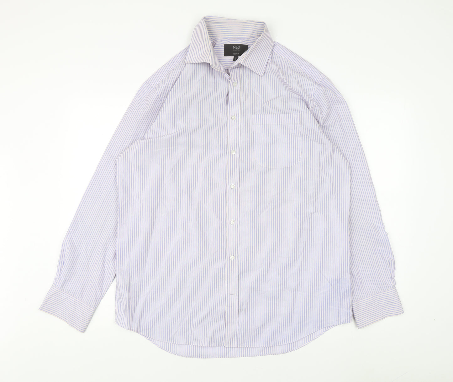 Marks and Spencer Men's Multicoloured Stripe Dress Shirt 16