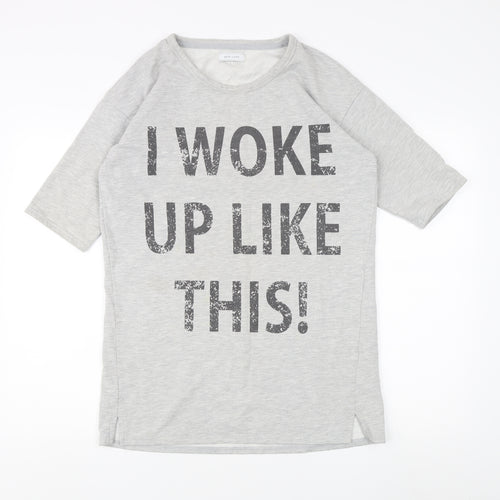 New Look Women's Grey Crew Neck T-Shirt, Size 12