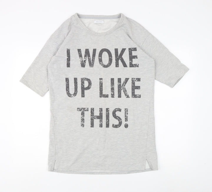 New Look Women's Grey Crew Neck T-Shirt, Size 12