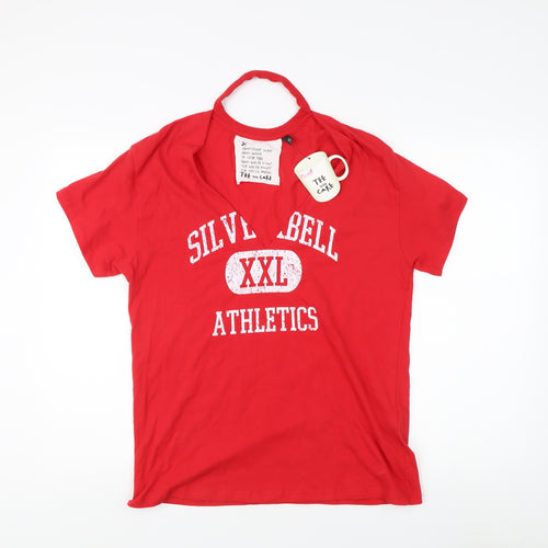 Tee and Cake Red Unisex Graphic T-Shirt, Size 10, Casual