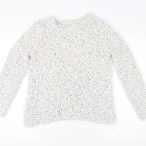BHS Women's Ivory Chunky-Knit Pullover Jumper Size 16
