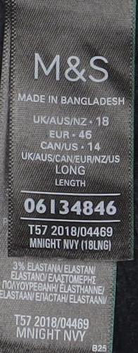 Marks and Spencer Women's Black Leggings, Size 18