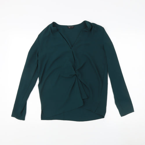 Topshop Women's Green Long Sleeve Blouse Size 10