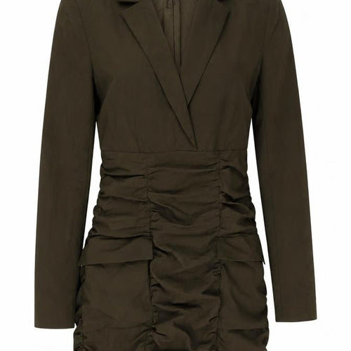 Zara Women's Green Blouson Dress Long Sleeve S
