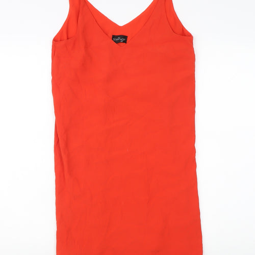 Topshop Orange Slip Dress Size 10 V-Neck Tall Women