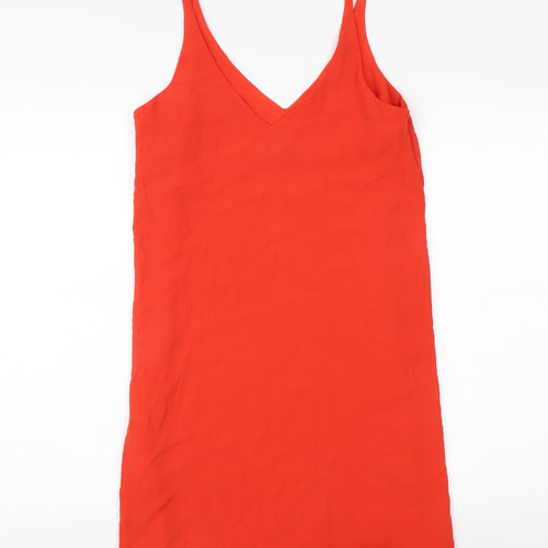 Topshop Orange Slip Dress Size 10 V-Neck Tall Women