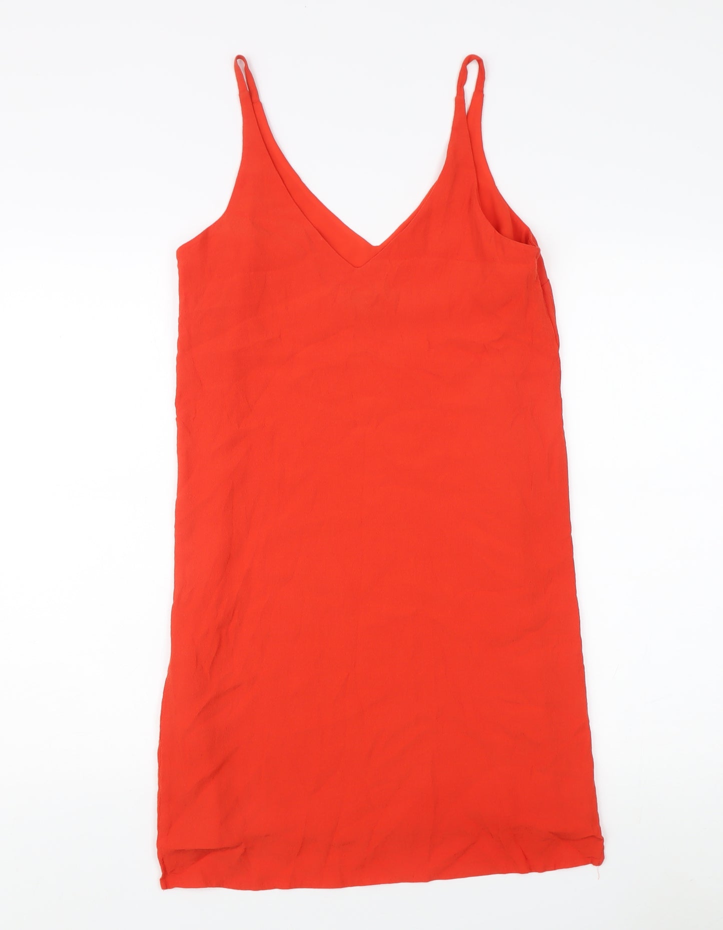 Topshop Orange Slip Dress Size 10 V-Neck Tall Women