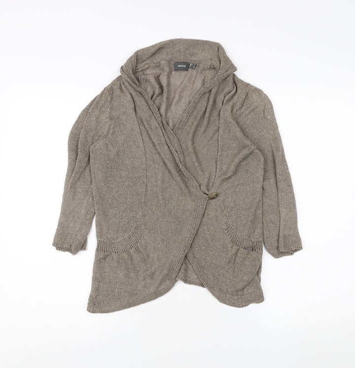Mexx Women's Beige Cowl Neck Cardigan, Size L