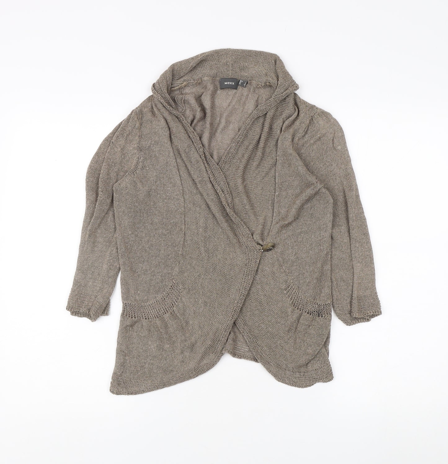 Mexx Women's Beige Cowl Neck Cardigan, Size L