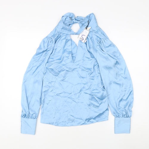 Zara Women's Blue XS Blouse, Long Sleeve, Button Accents