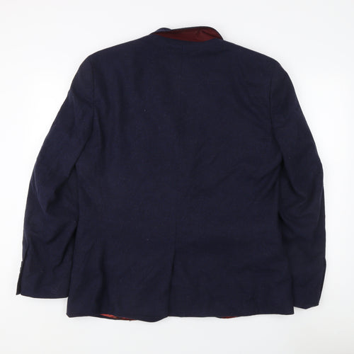 Next Men's Blue Wool Blend Blazer, 44 Regular Jacket